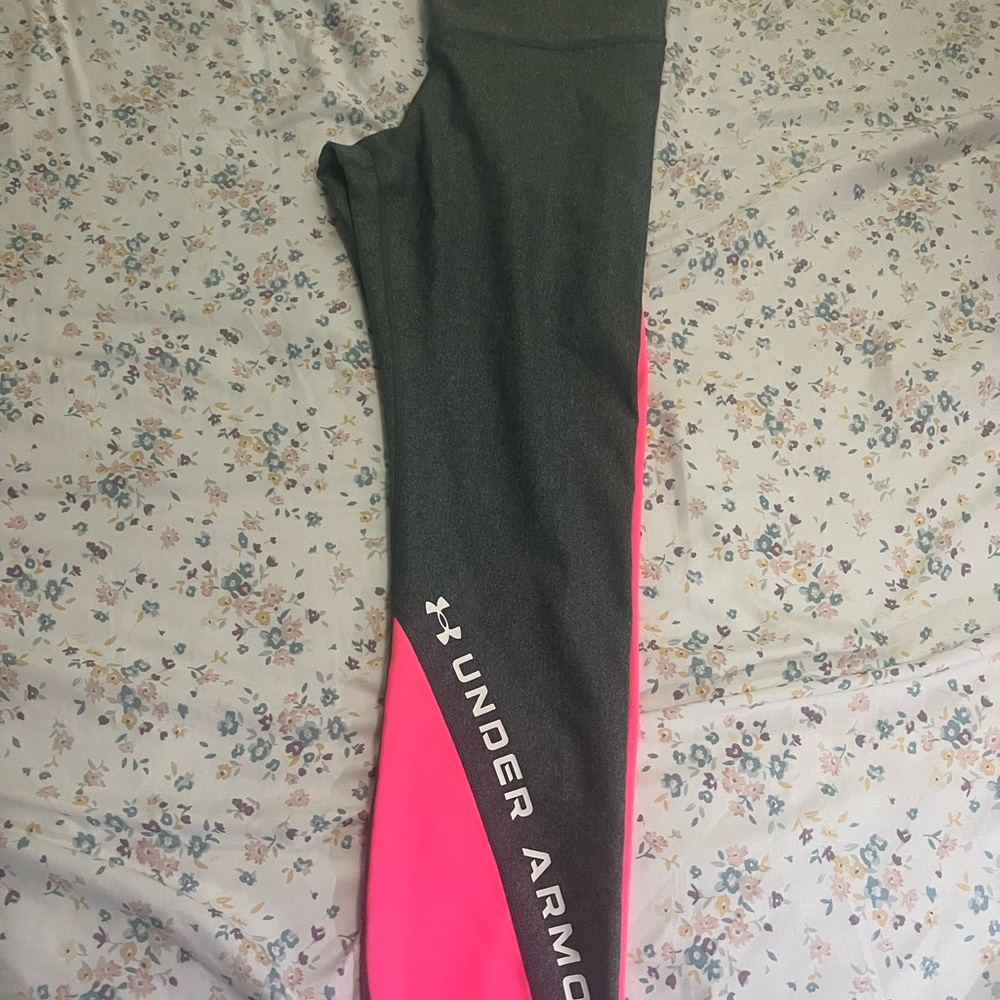 Under Armour Charcoal and Neon Pink Leggings